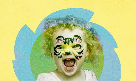 Tiger face paint girl