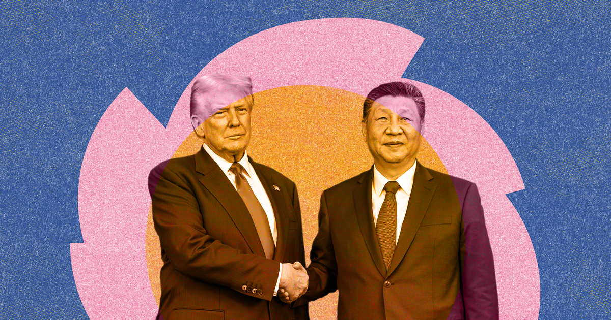 Trump and Xi Jinping shaking hands