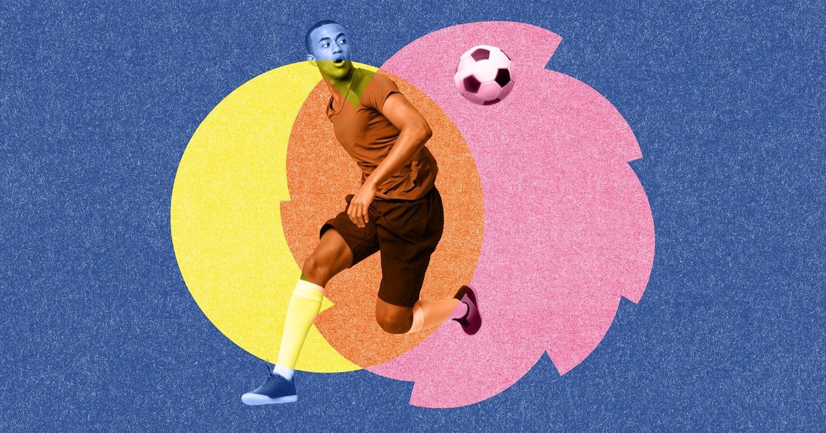 A footballer playing