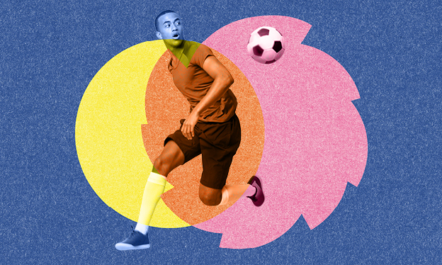 A footballer playing