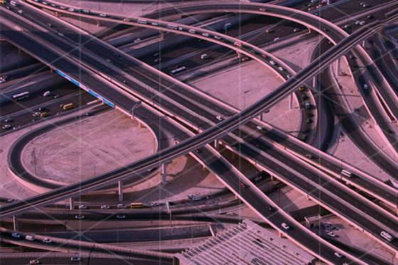 Busy road infrastructure