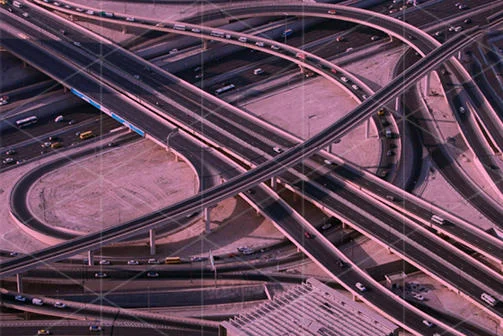 Busy road infrastructure