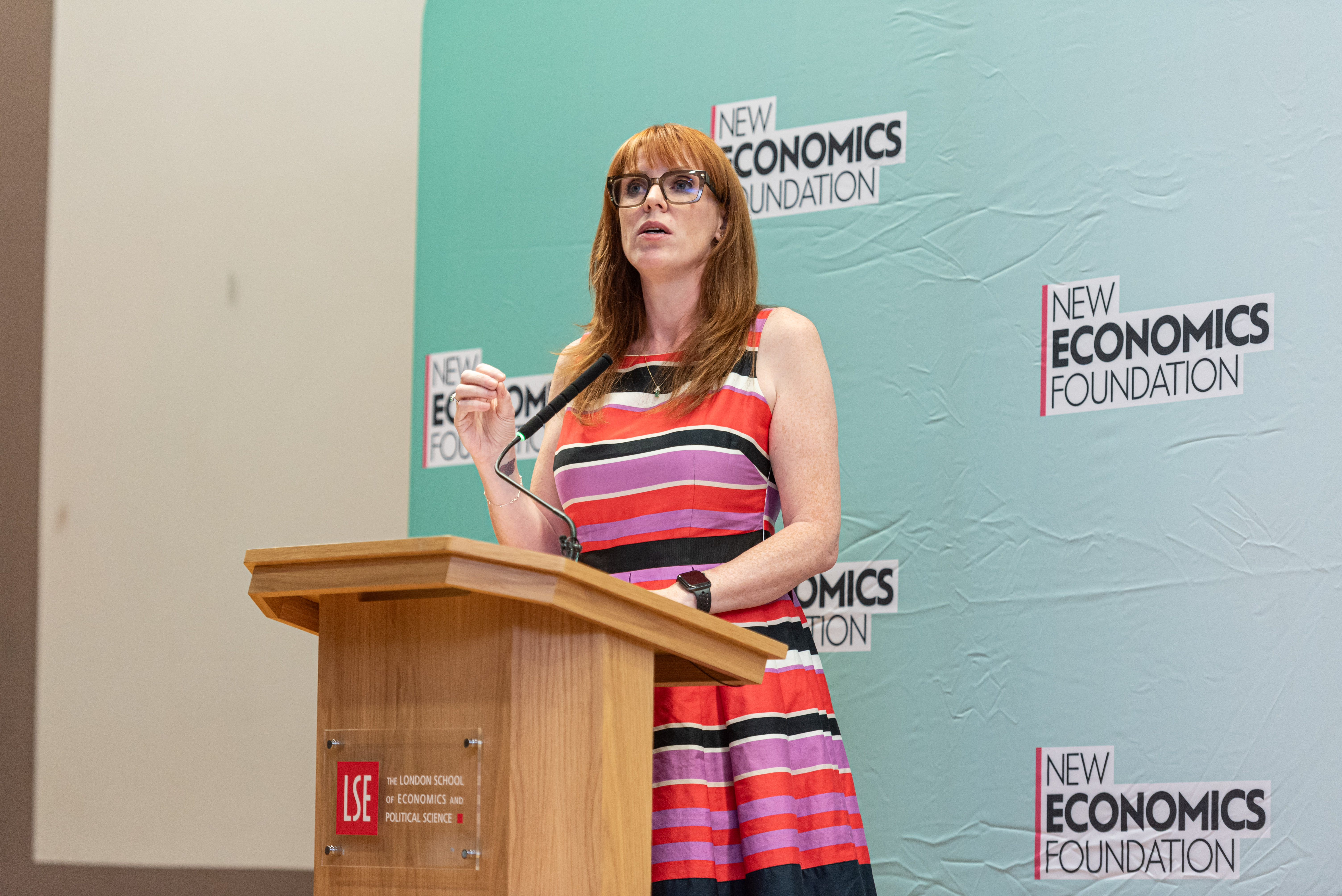 Angela Rayner speaking at LSE