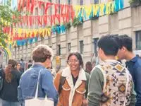 students on campus in Welcome