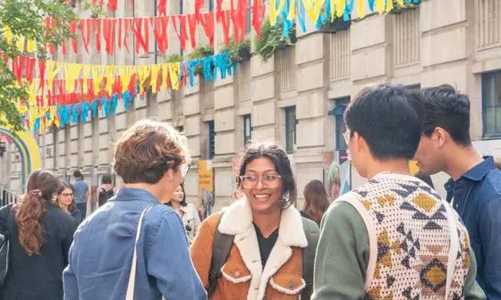 students on campus in Welcome