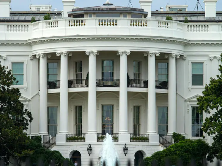 View of the White House balcony