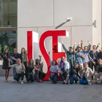 LSE students around giant LSE letters
