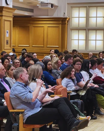 audience member asking a question