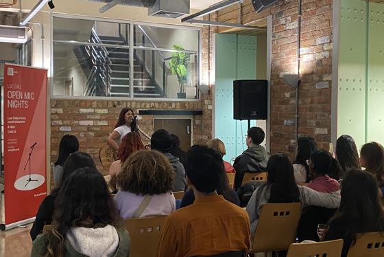 A performer playing at LSE Chill