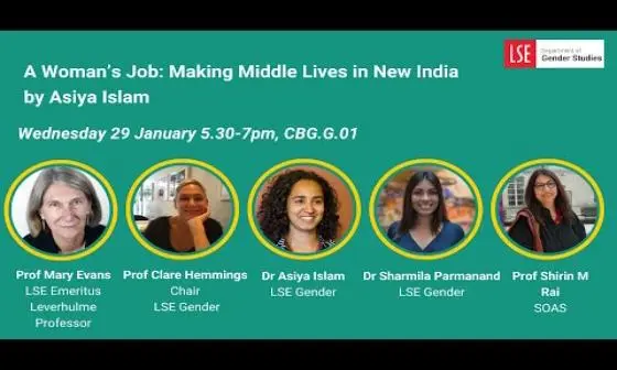A Woman's Job: Making Middle Lives in New India event speakers