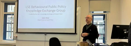 Professor Adam Oliver at a LSE KEI BPP workshop