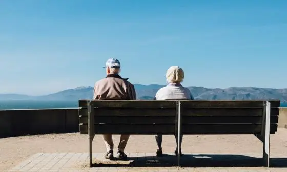 Older people sitting on a bench