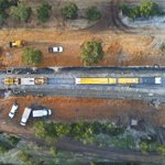 Aerial view of railway construction