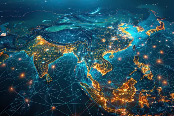 AI generated image of a map of South East Asia