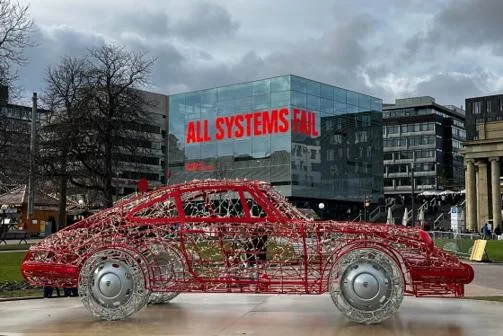 A car installation as part of All Systems Fail