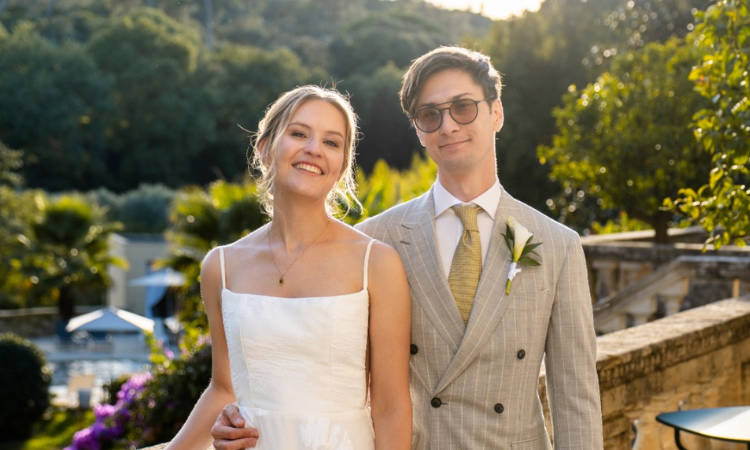 Alumni Laura and Romain Pfau on their wedding day