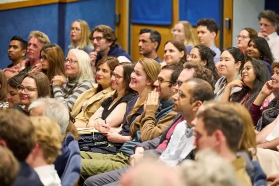 Audience at the launch of Paul Dolan's book Beliefism.