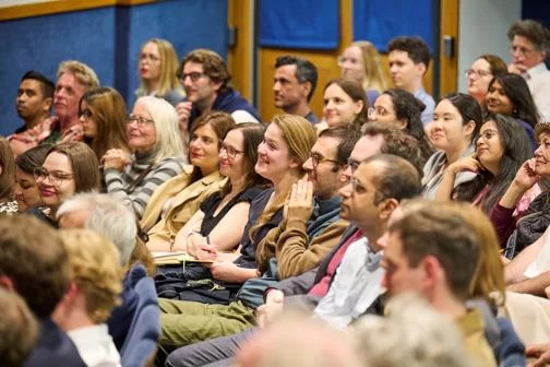Audience at the launch of Paul Dolan's book Beliefism.