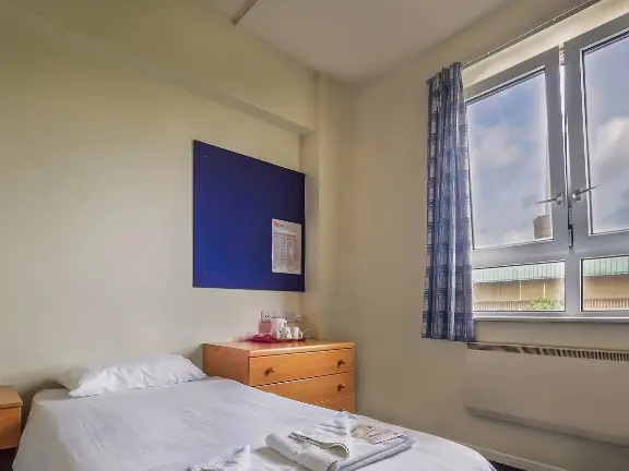 A single bedroom in a hall of residence