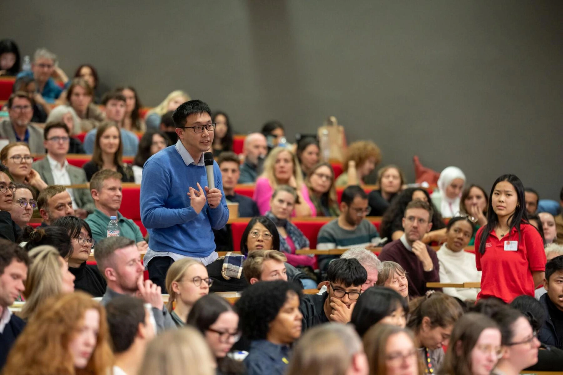public event person with microphone