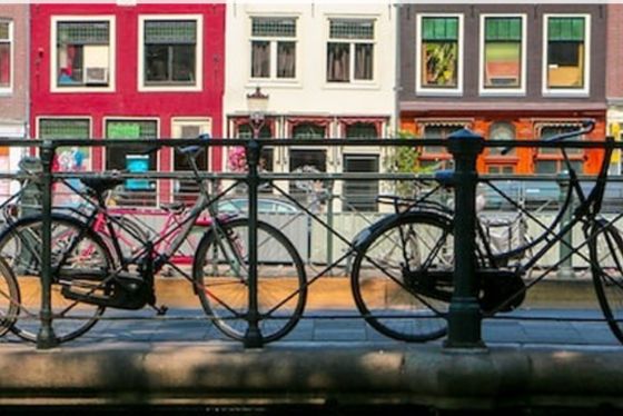bicycles parked in Amsterdam