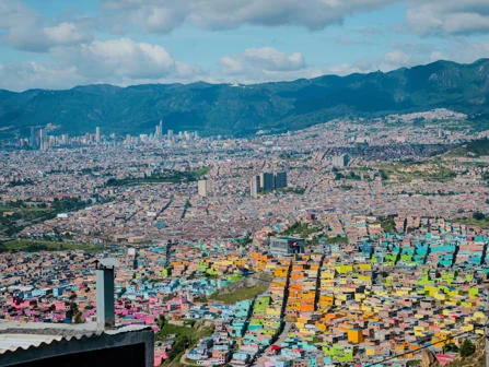 Arial shot of the city of Bogota