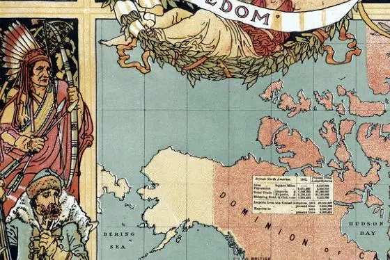 An elaborate map of the British Empire in 1886, marked in the traditional colour for imperial British dominions on maps