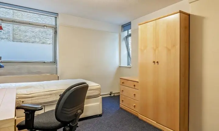 A bedroom inside a hall of residence