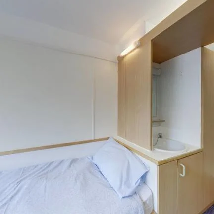 A bedroom inside a hall of residence