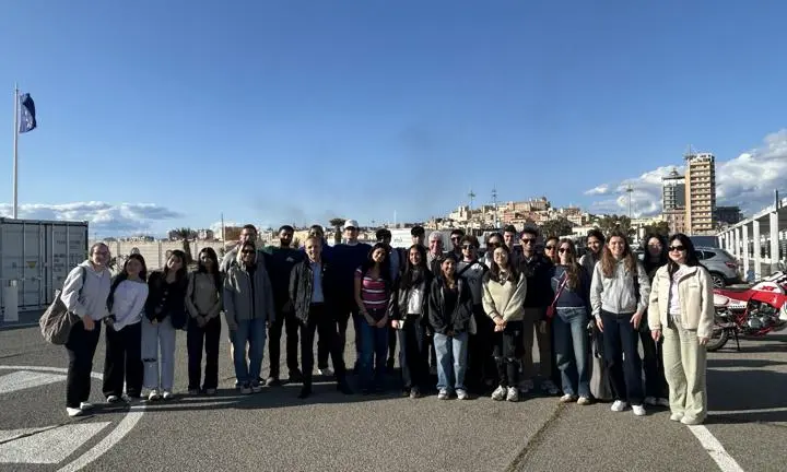 Group photo of students and staff in Cagliari, Sardinia, Italy.