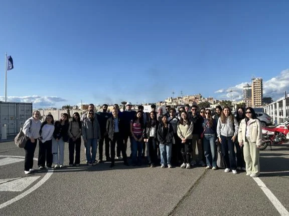 Group photo of students and staff in Cagliari, Sardinia, Italy.