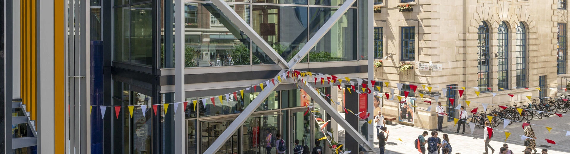 The LSE Centre Building with bunting