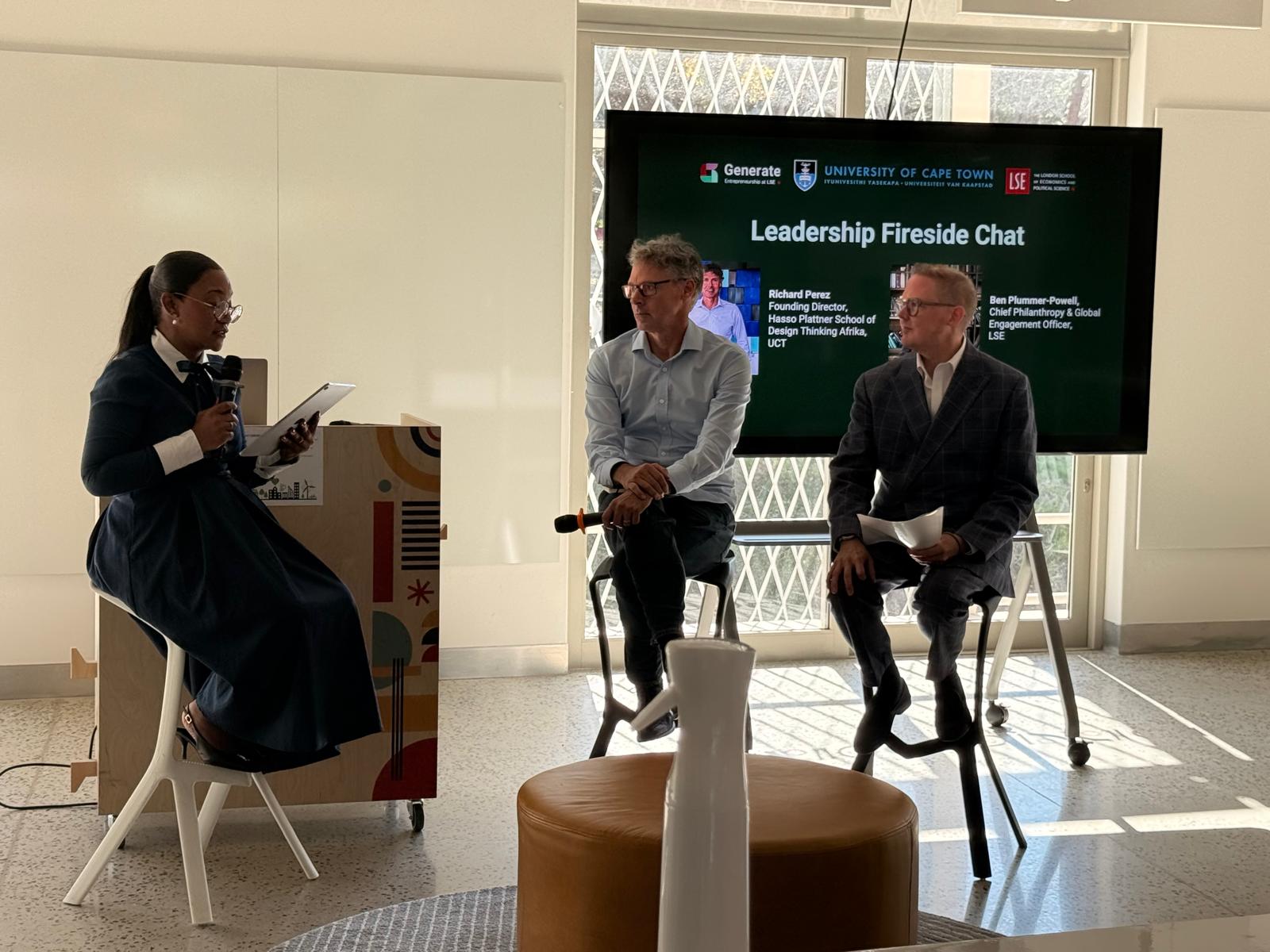 LSE's Ben Plummer-Powell sits in discussion with Richard Perez from the University of Cape Town