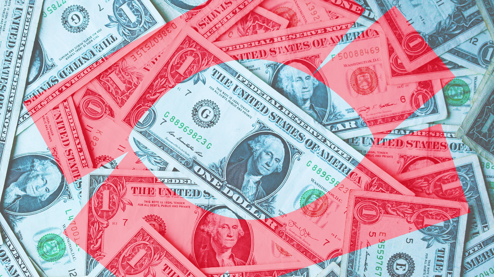 A pile of US dollars