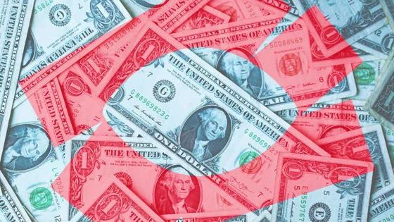 A pile of US dollars