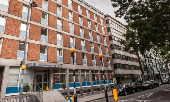 An external view of Carr-Saunders Hall accommodation building