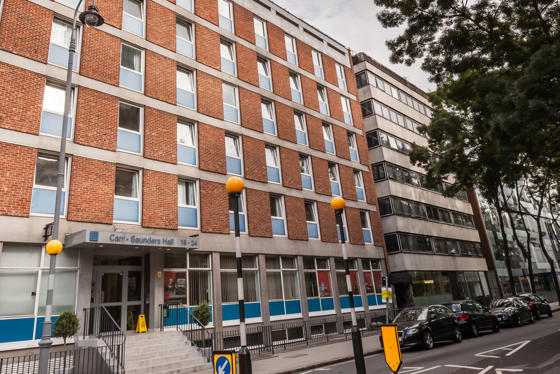 An external view of Carr-Saunders Hall accommodation building
