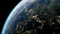 Satellite image of Europe.