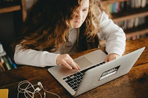 Child with laptop