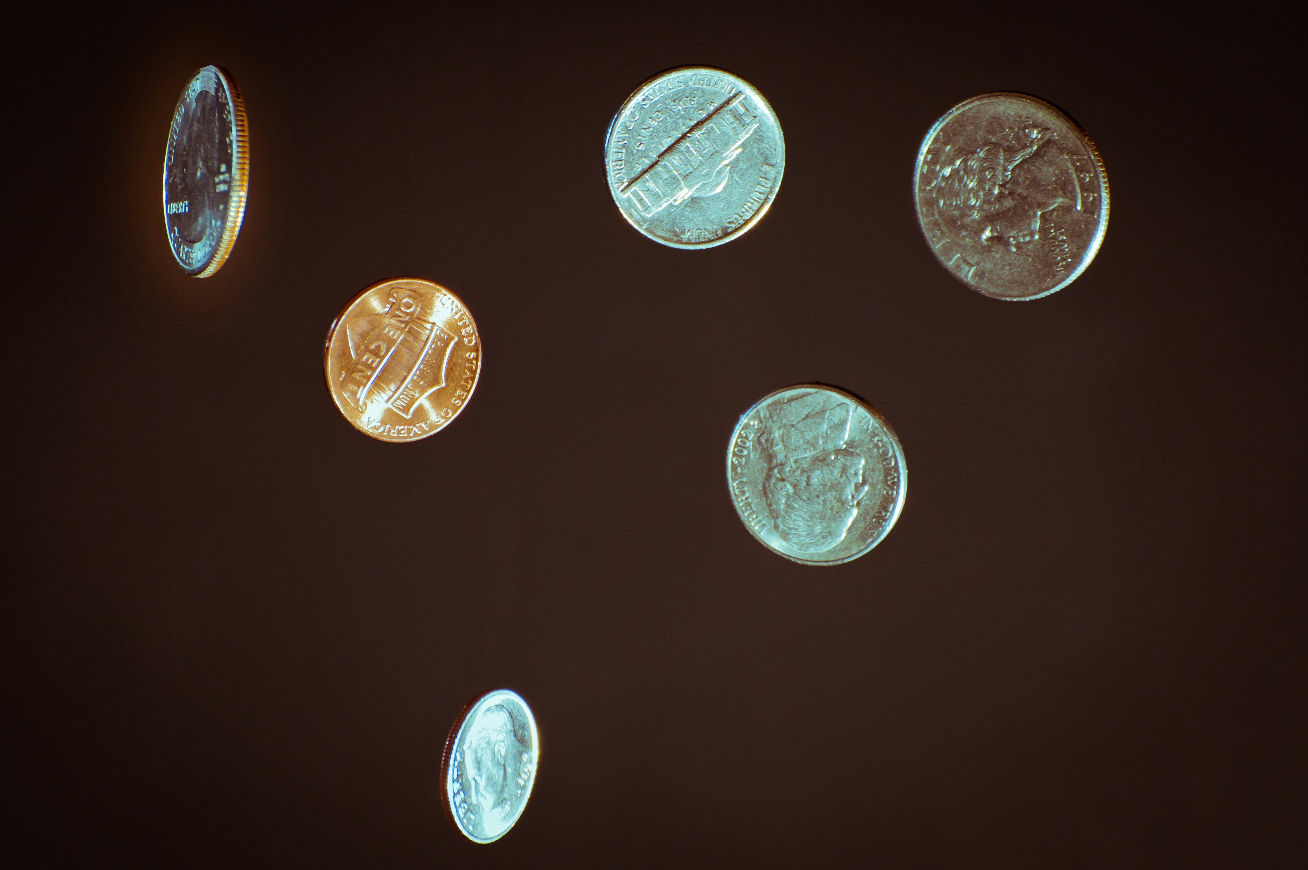 Coins falling