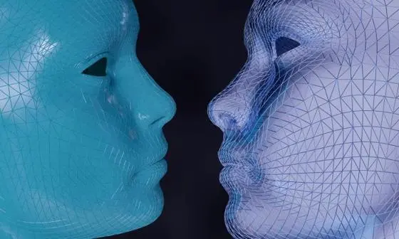 two faces made from data