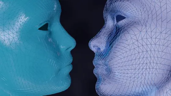 two faces made from data
