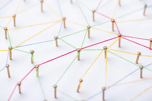 Pins that are connected with string