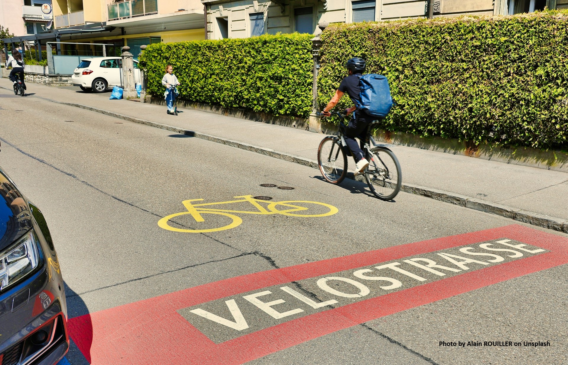 Cycle route in the city of Bern