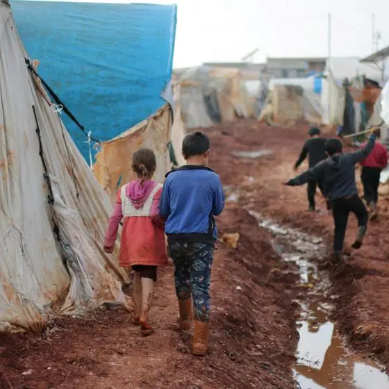 Children in refugee camp.