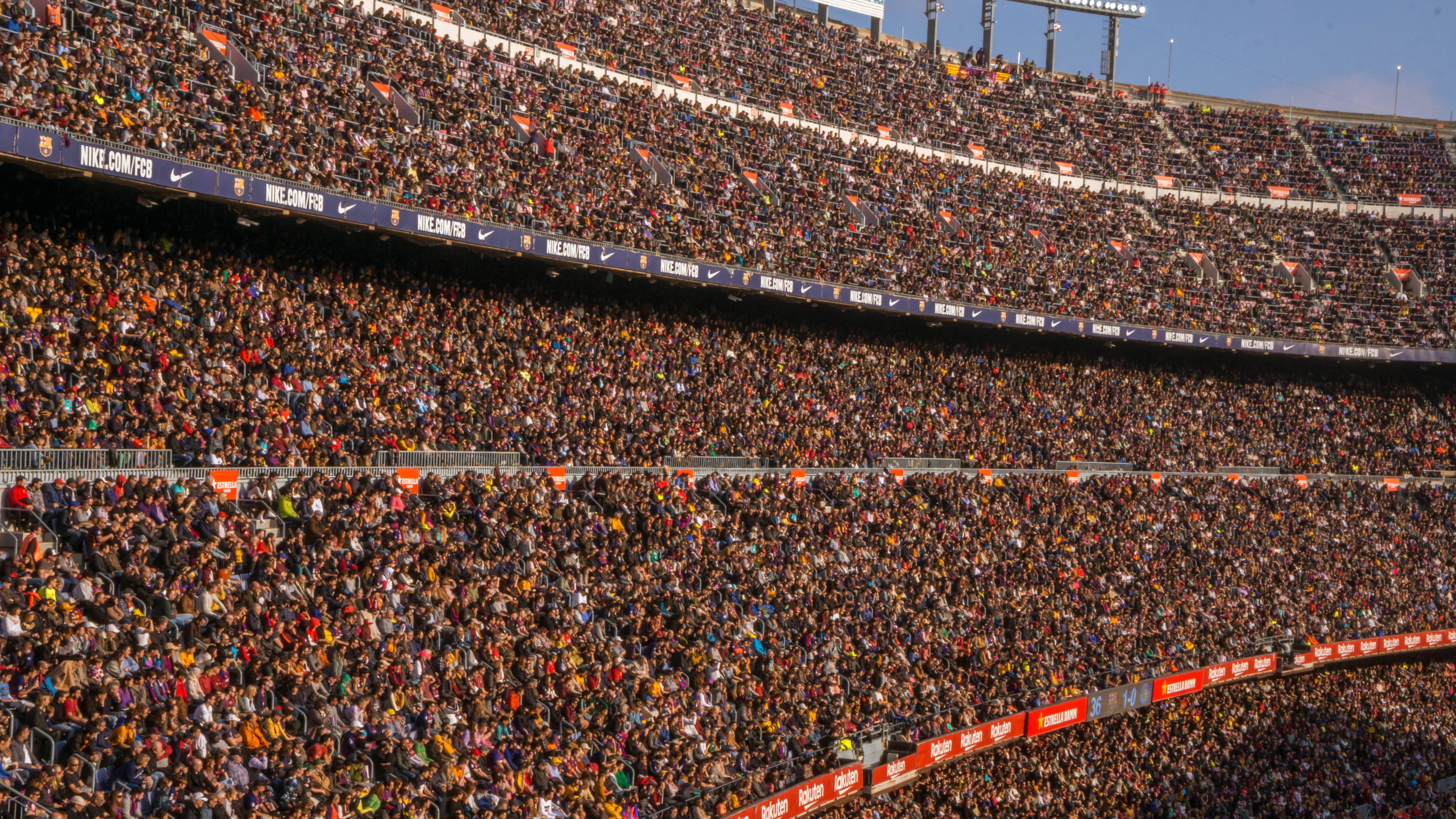 Crowd in the stands at a football stadium