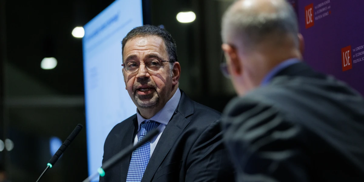 Daron Acemoglu speaking at an event