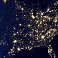 Satellite image of networks across the USA