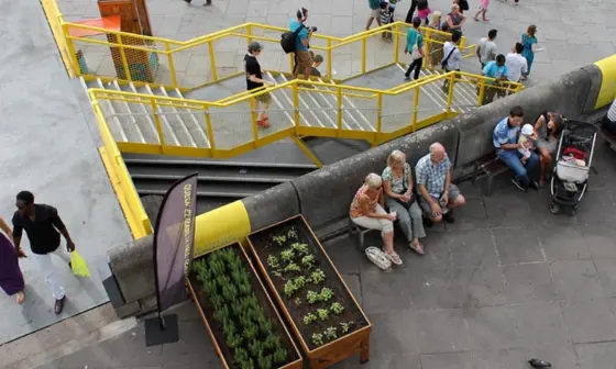 Urban space photographed from above