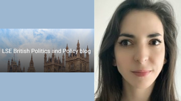 Dr Gloria Novović and LSE British Politics and Policy blog logo